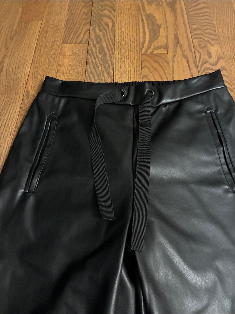 Black Faux Leather high waisted pants NWT - Picture 3 of 4